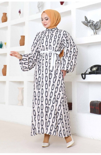 Robe A Motifs Chaine 1117-04 Vison 1117-04