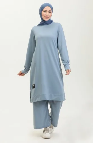 Zwei String-Tunika-Hosen-Doppelanzug 0044-34 Blau 0044-34