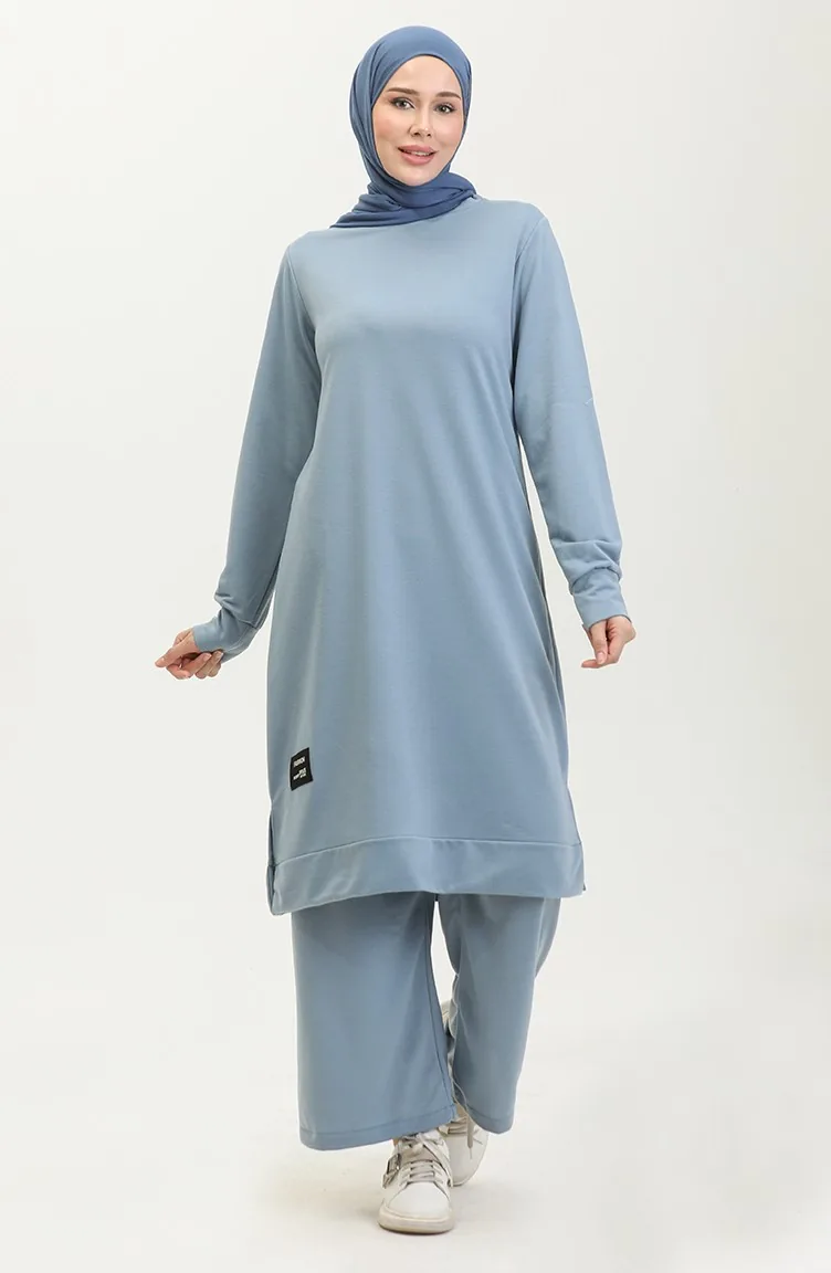 Zwei String-Tunika-Hosen-Doppelanzug 0044-34 Blau 0044-34