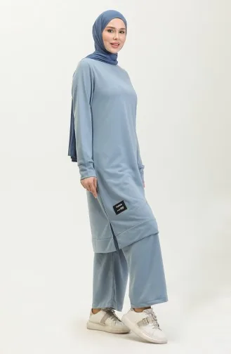 Zwei String-Tunika-Hosen-Doppelanzug 0044-34 Blau 0044-34