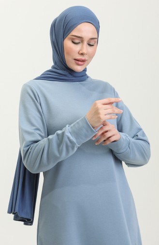 Ensemble Double Pantalon Tunique à Deux Cordes 0044-34 Bleu 0044-34