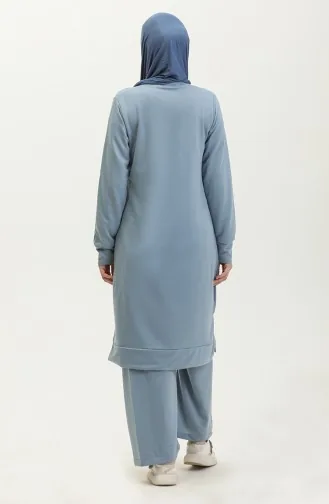 Zwei String-Tunika-Hosen-Doppelanzug 0044-34 Blau 0044-34