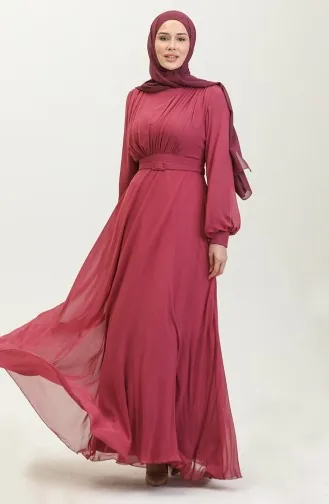 Geplooide Avondjurk 5422-16 Licht Pruim 5422-16