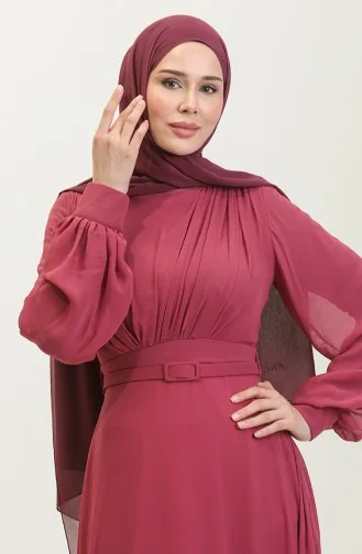 Geplooide Avondjurk 5422-16 Licht Pruim 5422-16