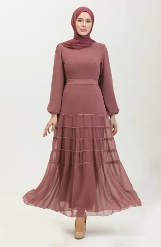Gerafftes Abendkleid 5712-15 Hellstaubiges Rosa 5712-15