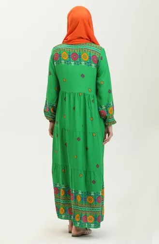 Kleid Mit Stickereimuster 4089-06 Smaragdgrün 4089-06