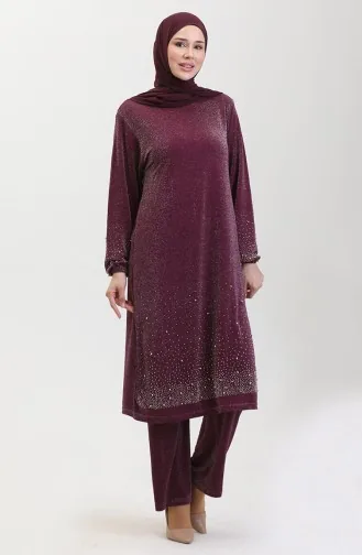 Tailleur Robe De Soirée Pierre 0436-02 Rouge Claret 0436-02