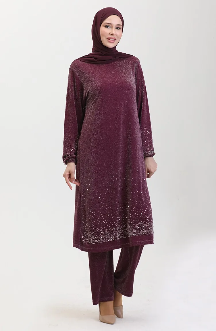 Tailleur Robe De Soirée Pierre 0436-02 Rouge Claret 0436-02