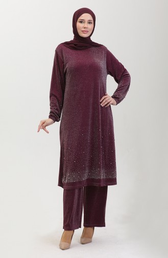 Tailleur Robe De Soirée Pierre 0436-02 Rouge Claret 0436-02