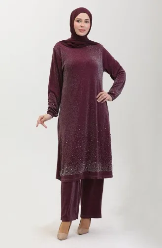 Tailleur Robe De Soirée Pierre 0436-02 Rouge Claret 0436-02