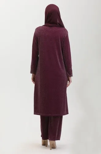Tailleur Robe De Soirée Pierre 0436-02 Rouge Claret 0436-02