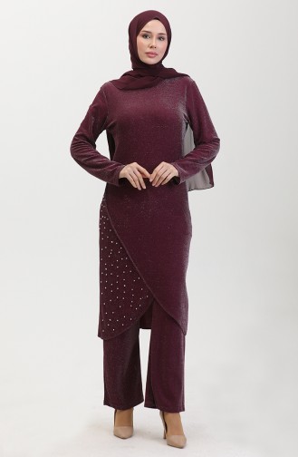 Steiniger Abendkleid-Anzug 0437-05 Pflaume 0437-05