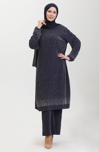 Tailleur Robe De Soirée Pierre 0436-01 Bleu Marine 0436-01