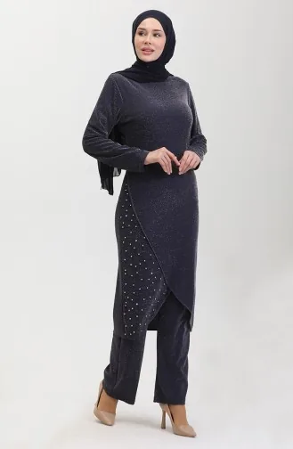 Tailleur Robe De Soirée Pierre 0437-04 Bleu Marine 0437-04