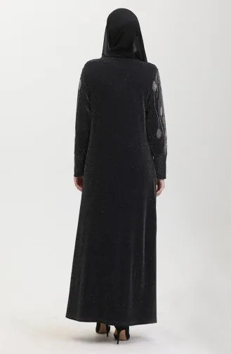 فستان سهرة بتصميم حجر 0430-01 أسود وردي 0430-01