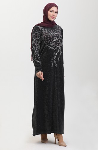 Stoned Abendkleid 0433-03 Schwarz Rosa 0433-03