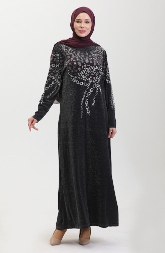 Stoned Abendkleid 0433-03 Schwarz Rosa 0433-03