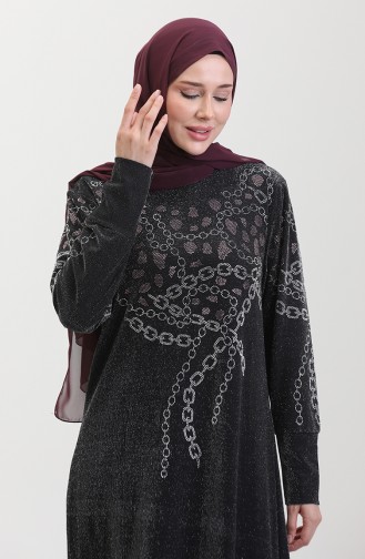 Stoned Abendkleid 0433-03 Schwarz Rosa 0433-03