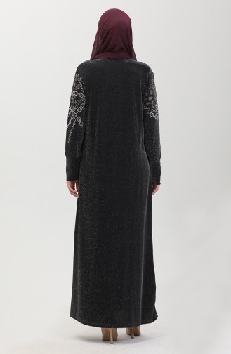 Stoned Abendkleid 0433-03 Schwarz Rosa 0433-03
