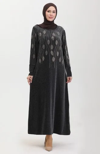 Stone Evening Dress 0430-02 Black Yellow 0430-02