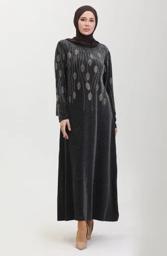 Stone Evening Dress 0430-02 Black Yellow 0430-02