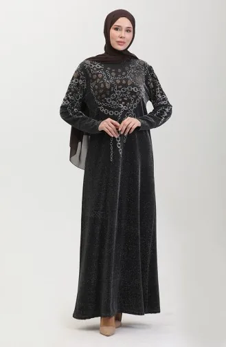 Stoned Abendkleid 0433-02 Schwarz Gelb 0433-02