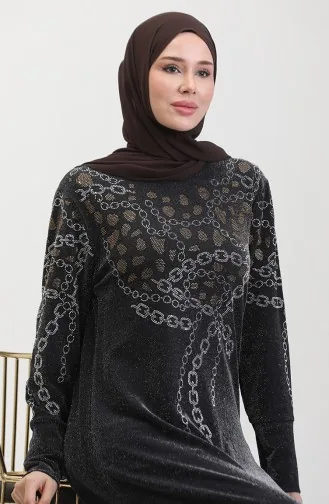 Stoned Abendkleid 0433-02 Schwarz Gelb 0433-02