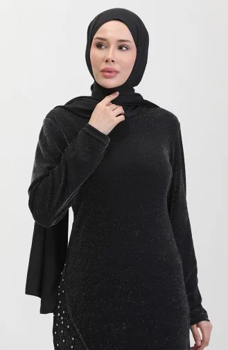 Steiniger Abendkleid-Anzug 0437-02 Schwarz 0437-02