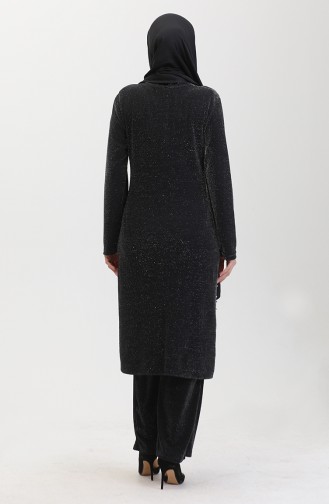 Tailleur Robe De Soirée Lapidé 0437-02 Noir 0437-02