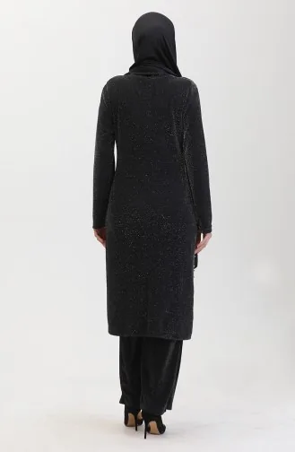 Steiniger Abendkleid-Anzug 0437-02 Schwarz 0437-02