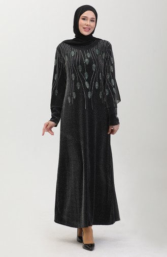 Stoned Abendkleid 0430-03 Schwarz Grün 0430-03