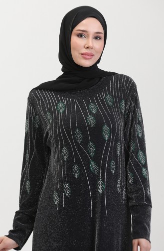 Stoned Abendkleid 0430-03 Schwarz Grün 0430-03