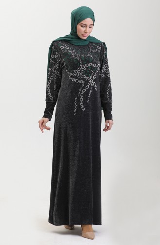 Stoned Abendkleid 0433-01 Schwarz Grün 0433-01