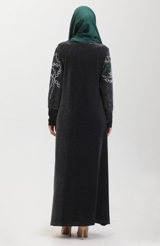 Stoned Abendkleid 0433-01 Schwarz Grün 0433-01