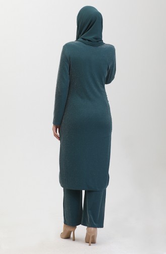 Steiniger Abendkleid-Anzug 0437-03 Smaragdgrün 0437-03