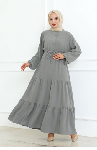 0071Mp Afra Spitzendetailkleid Grau 17171