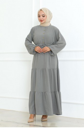 0071Mp Afra Spitzendetailkleid Grau 17171