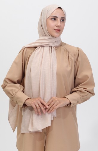 Madame Mary İvy Jacquard Shawl 19088-19 Beige 19088-19