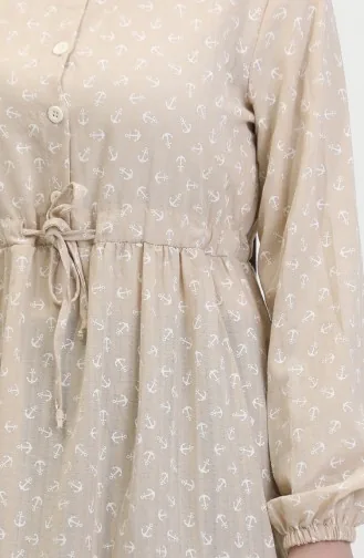 Robe A Motifs Ancre 0400-03 Beige 0400-03