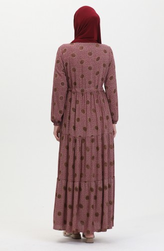 Geknöpftes Viskosekleid 0429-02 Weinrot 0429-02