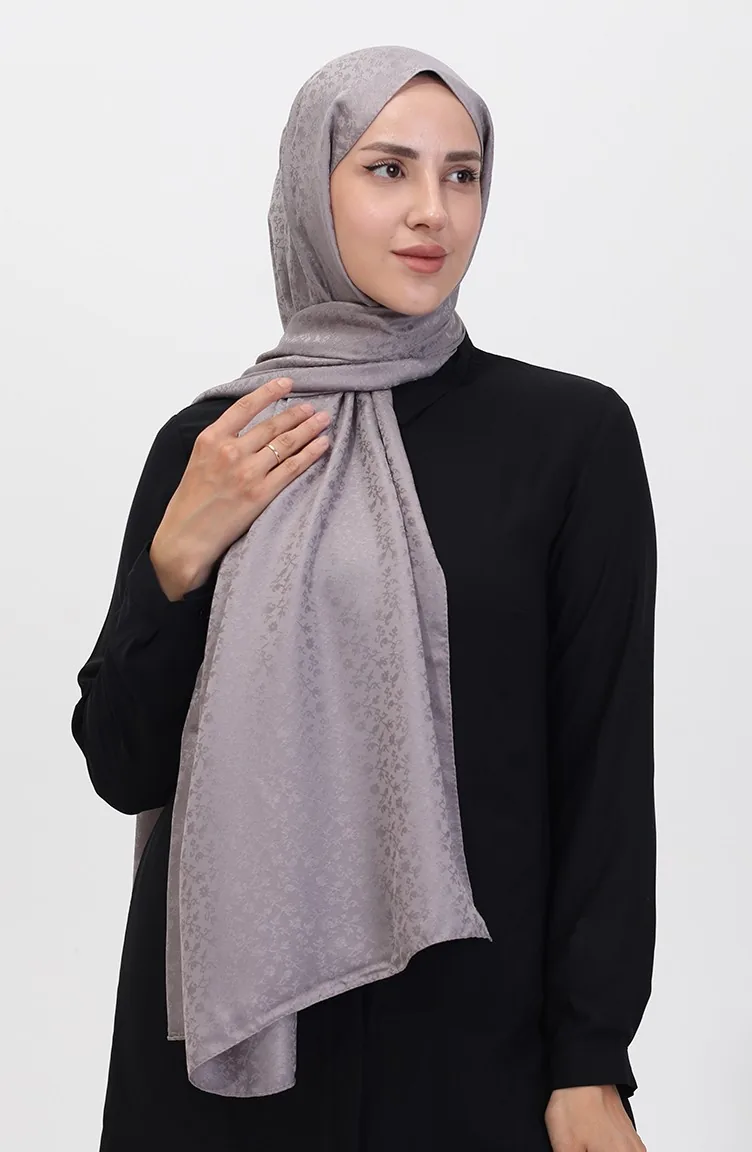 Madame Mary Châle Jacquard Fleuri 19086-03 Gris 19086-03