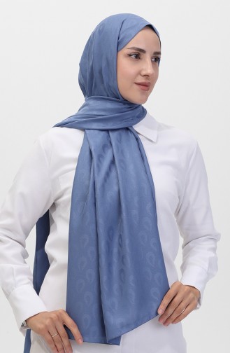 Madame Mary Drop Jacquard Shawl 19085-06 İndigo 19085-06