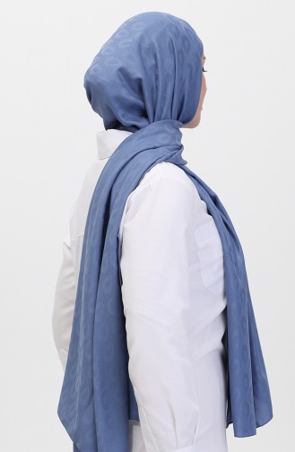 Madame Mary Drop Jacquard Shawl 19085-06 İndigo 19085-06