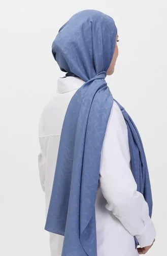 Madame Mary İvy Jacquard Shawl 19088-06 İndigo 19088-06