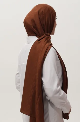 Madame Mary Châle Jacquard Goutte 19085-17 Marron 19085-17