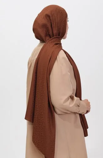Madame Mary Châle Jacquard Floral 19086-17 Marron 19086-17