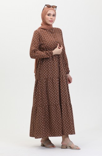Robe A Motifs Ancre 0400-04 Marron 0400-04