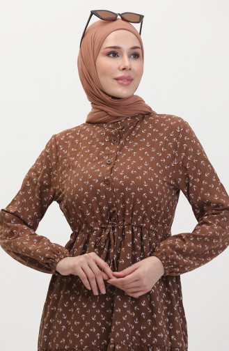Robe A Motifs Ancre 0400-04 Marron 0400-04