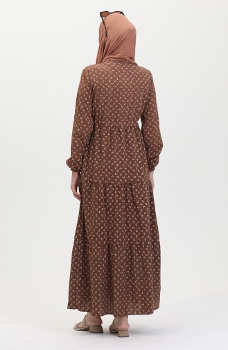 Robe A Motifs Ancre 0400-04 Marron 0400-04