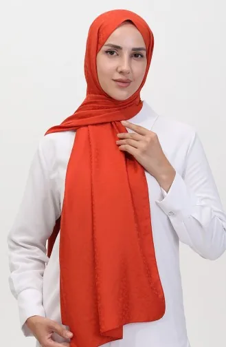 Madame Mary Çiçekli Jakar Şal 19086-13 Kiremit